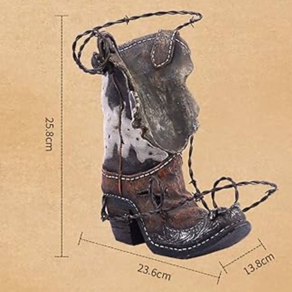 Handmade Wine Boot Holder Resin & Faux Fur Tabletop Decorative New H 9.5… - Picture 11 of 15